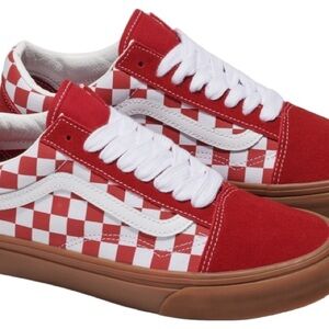 Vans Old Skool Fat Lace Red and White Checkered Sneakers men’s 6 women’s 7.5